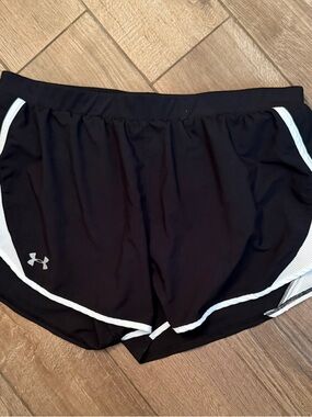 Under Armour Black Athletic Shorts with White Accents